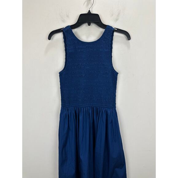 Madewell The Petite Melody Scoopback Smocked Midi Dress Blue Moon Small NWT - Picture 11 of 15